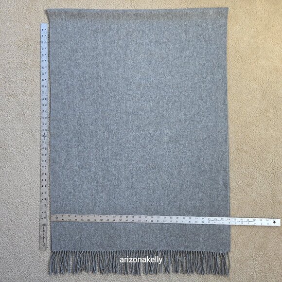Accessories - NWOT Cashmere Scarf Grey Woven Fringe Oversized